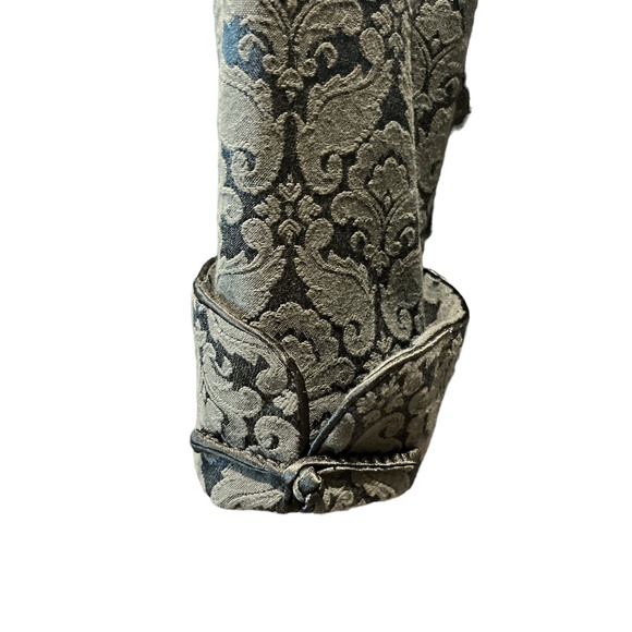 SHANGHAI SOHO Long Brocade Jacket Size Large Green Gorgeous Fabric - Picture 7 of 11